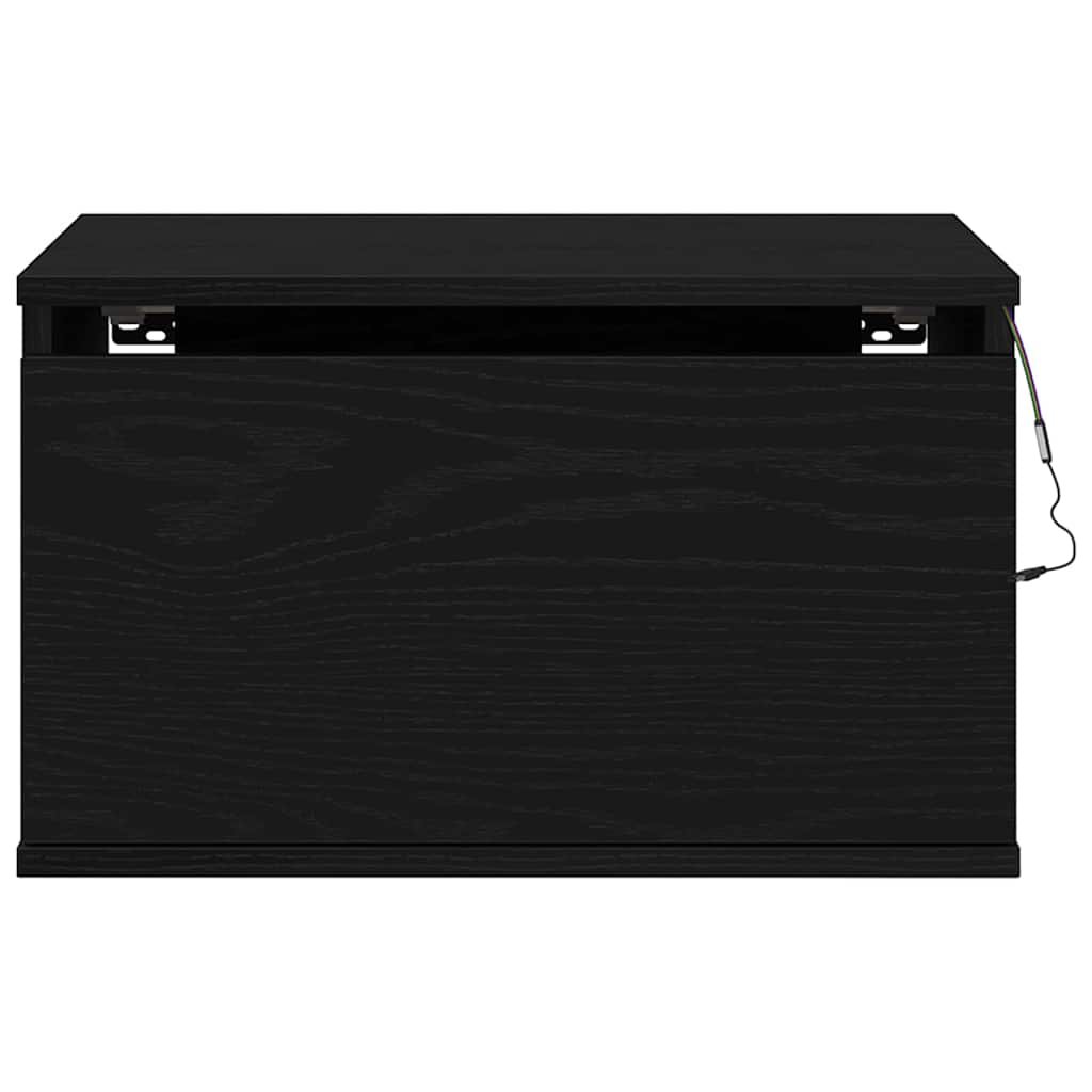 Τοίχου κομοδίνο με συρτάρι 2 pcs Μαύρη Οξυά 50 x 36 x 30 εκ - Pakobazaar