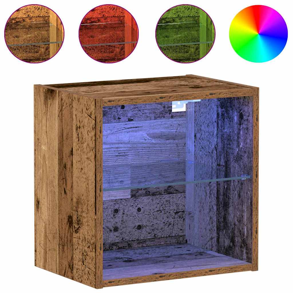 Ράφι τοίχου με φως LED με ράφι 2 pcs Καφέ 40 x 28,5 x 40 εκ - Pakobazaar