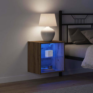 Ράφι τοίχου με φως LED με ράφι 2 pcs Καφέ 40 x 28,5 x 40 εκ - Pakobazaar