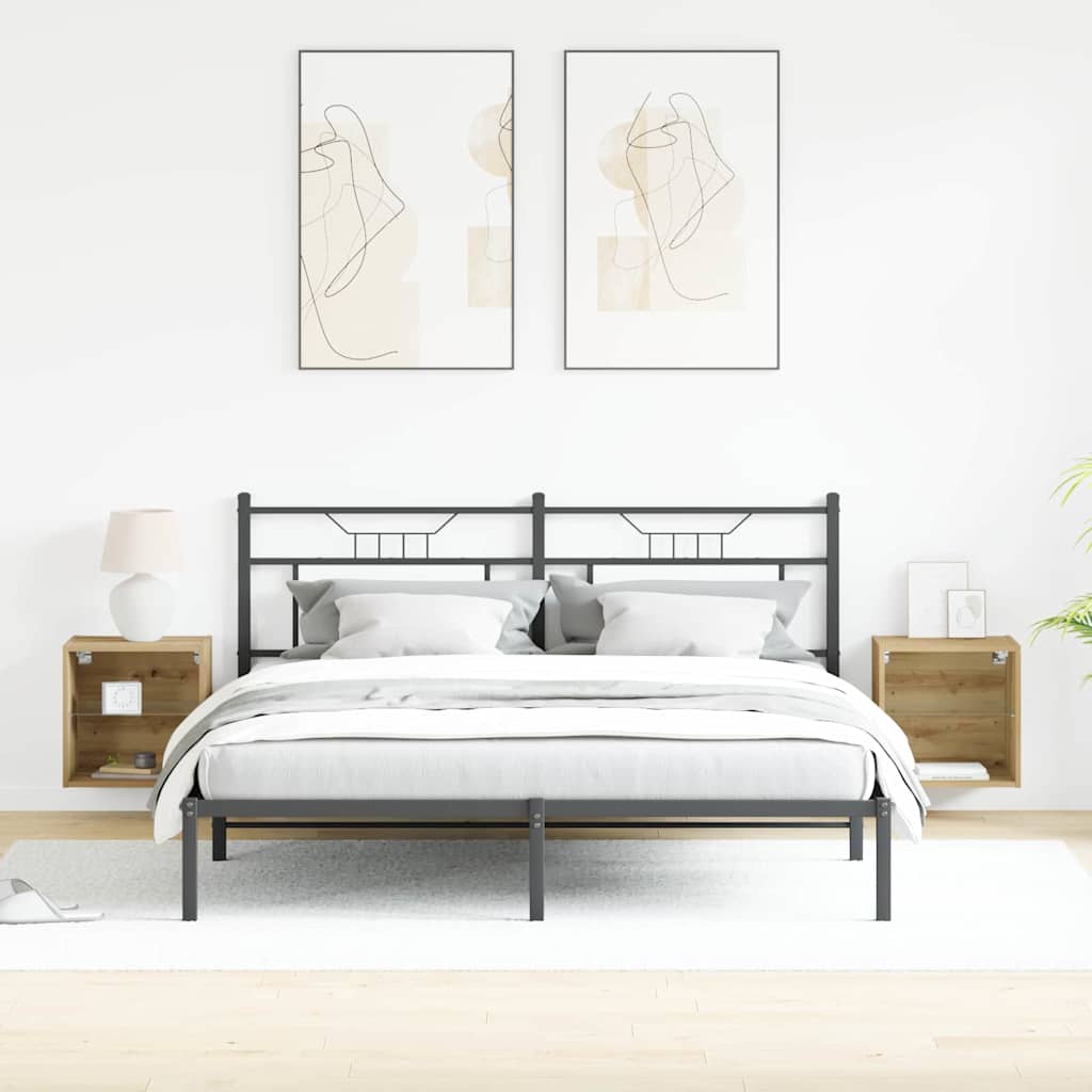 Ράφι τοίχου με φως LED με ράφι 2 pcs Καφέ 40 x 28,5 x 40 εκ - Pakobazaar