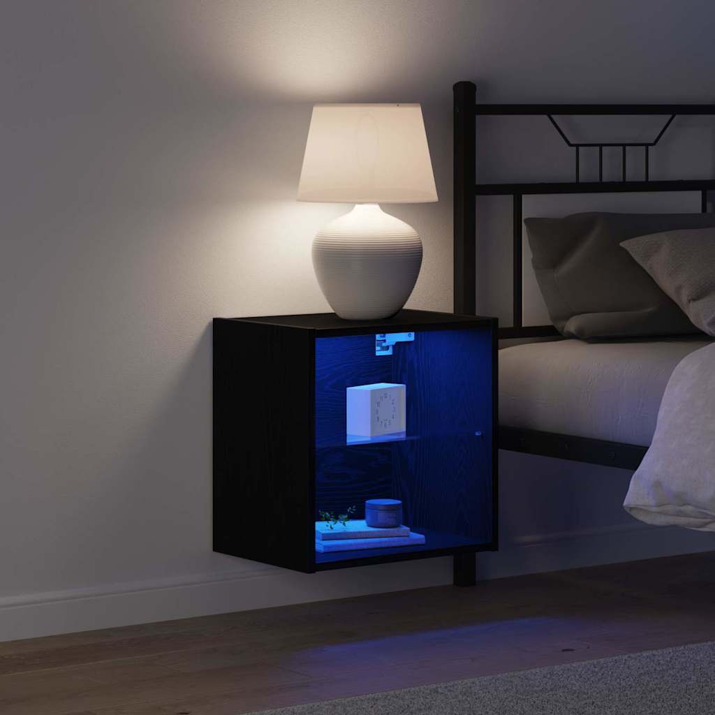 Ράφι τοίχου με φως LED με ράφι Μαύρο 40 x 28,5 x 40 εκ - Pakobazaar