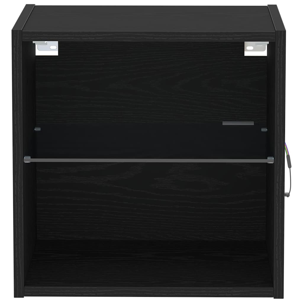 Ράφι τοίχου με φως LED με ράφι 2 pcs Μαύρο 40 x 28,5 x 40 εκ - Pakobazaar