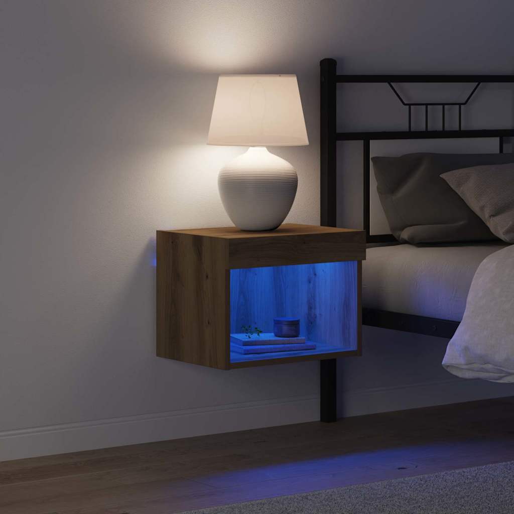 Σετ επίπλου τηλεόρασης με led 2 pcs Artisan Oak 40 x 30 x 30 εκ - Pakobazaar