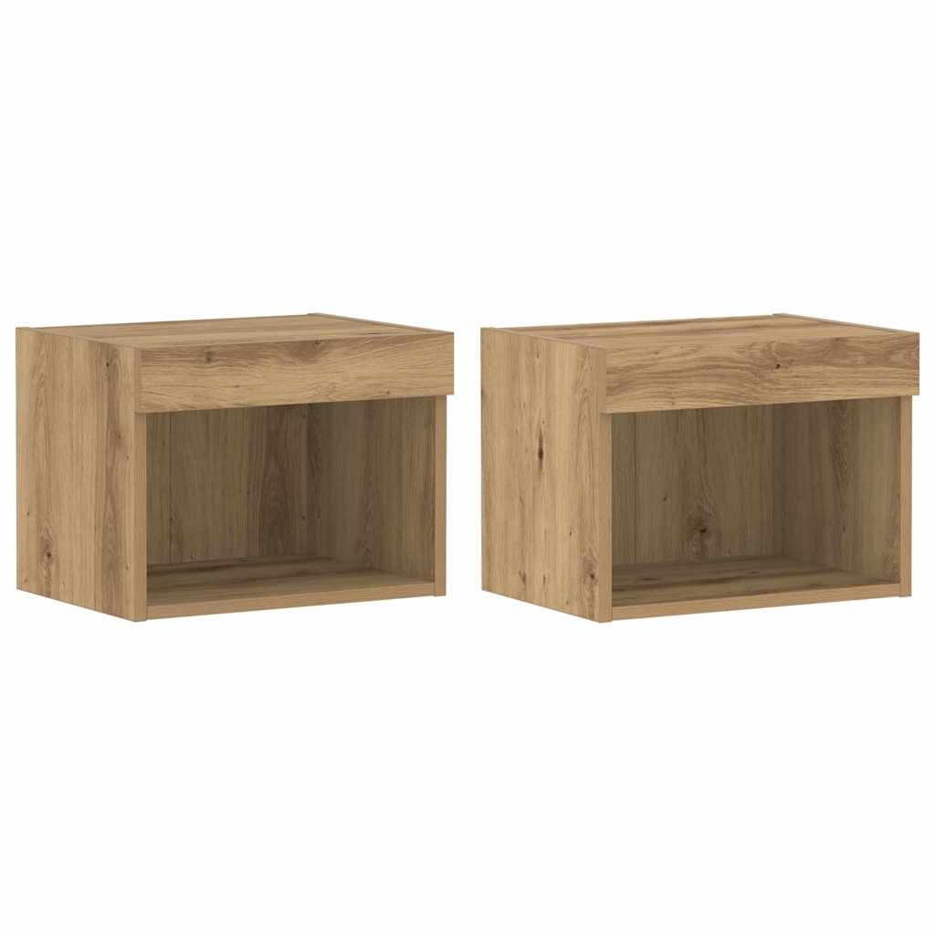 Σετ επίπλου τηλεόρασης με led 2 pcs Artisan Oak 40 x 30 x 30 εκ - Pakobazaar