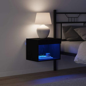 Σετ επίπλου τηλεόρασης με led 2 pcs Μαύρη Οξυά 40 x 30 x 30 εκ - Pakobazaar