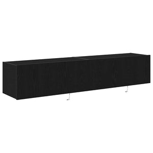 Ντουλάπι Τηλεόρασης Τοίχου 2 pcs Μαύρη Οξυά 80 x 35 x 31 cm - Pakobazaar
