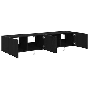 Ντουλάπι Τηλεόρασης Τοίχου 2 pcs Μαύρη Οξυά 80 x 35 x 31 cm - Pakobazaar