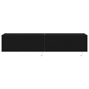 Ντουλάπι Τηλεόρασης Τοίχου 2 pcs Μαύρη Οξυά 80 x 35 x 31 cm - Pakobazaar