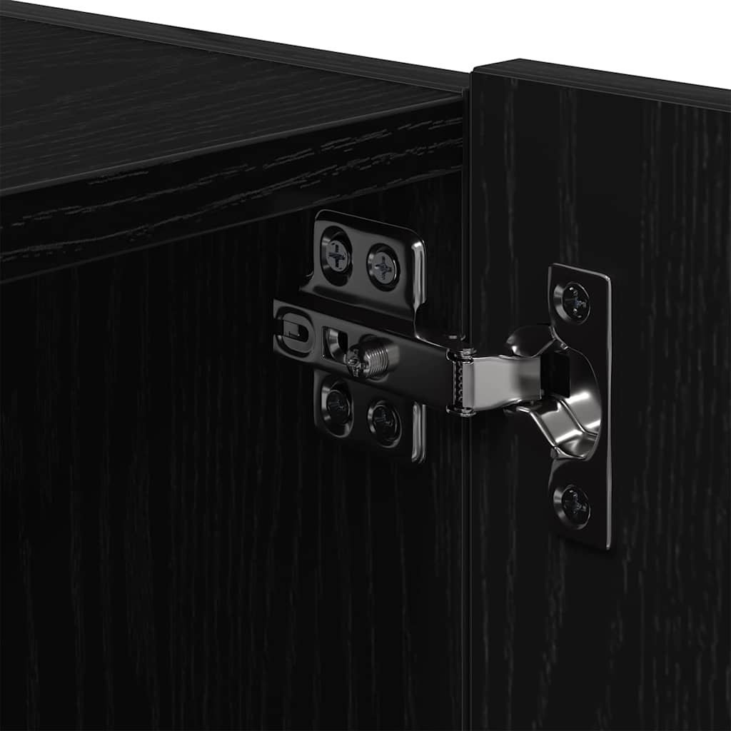 Ντουλάπι Τηλεόρασης Τοίχου 2 pcs Μαύρη Οξυά 100 x 35 x 31 cm - Pakobazaar