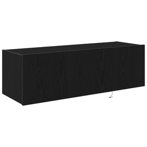 Ντουλάπι Τηλεόρασης Τοίχου 2 pcs Μαύρη Οξυά 100 x 35 x 31 cm - Pakobazaar