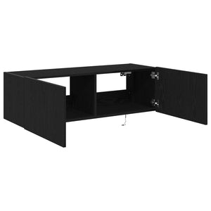 Ντουλάπι Τηλεόρασης Τοίχου 2 pcs Μαύρη Οξυά 100 x 35 x 31 cm - Pakobazaar