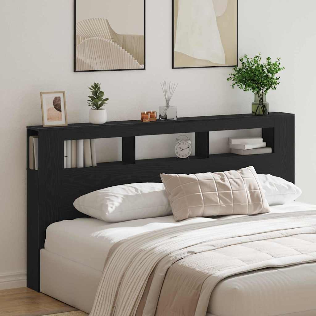 LED κεφαλάρι με ράφι Μαύρη Οξυά 200 x 18,5 x 103,5 εκ. - Pakobazaar