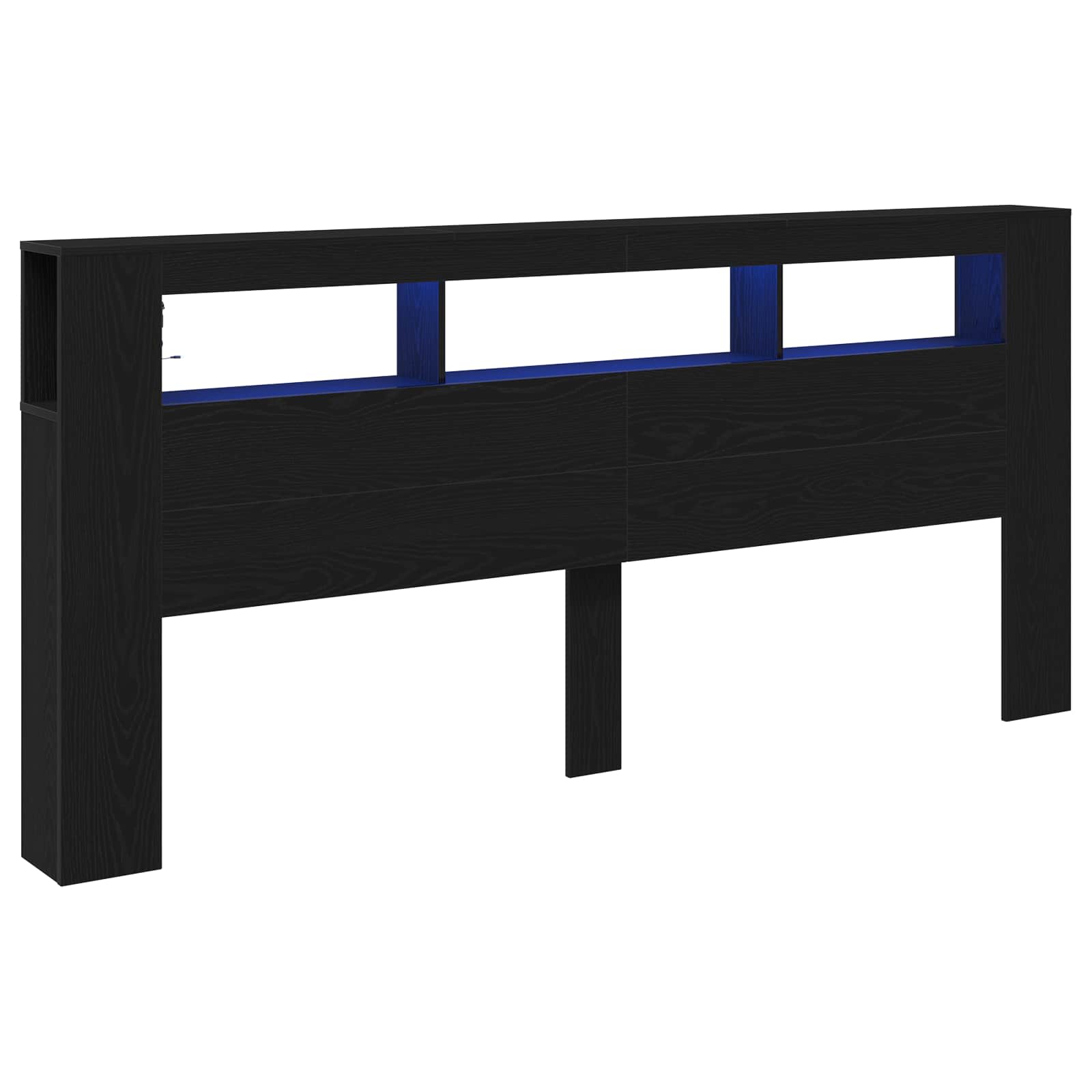 LED κεφαλάρι με ράφι Μαύρη Οξυά 220 x 18,5 x 103,5 εκ - Pakobazaar
