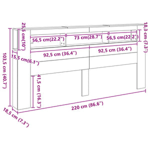 LED κεφαλάρι με ράφι Μαύρη Οξυά 220 x 18,5 x 103,5 εκ - Pakobazaar