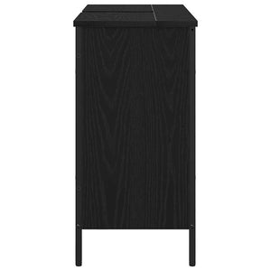 Ντουλάπα Νιπτήρα Mπάνιου Μαύρη Οξυά 80 x 30 x 60 cm