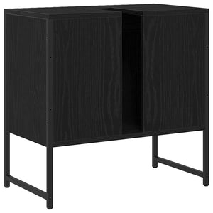 Ντουλάπα Νιπτήρα Mπάνιου Μαύρη Οξυά 60 x 30 x 60 cm