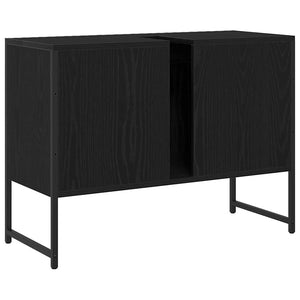 Ντουλάπα Νιπτήρα Mπάνιου Μαύρη Οξυά 80 x 30 x 60 cm