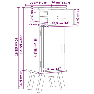 Ντουλάπι Μπάνιου Olden Καφέ 35 x 30 x 90 cm Μασίφ ξύλο πεύκου