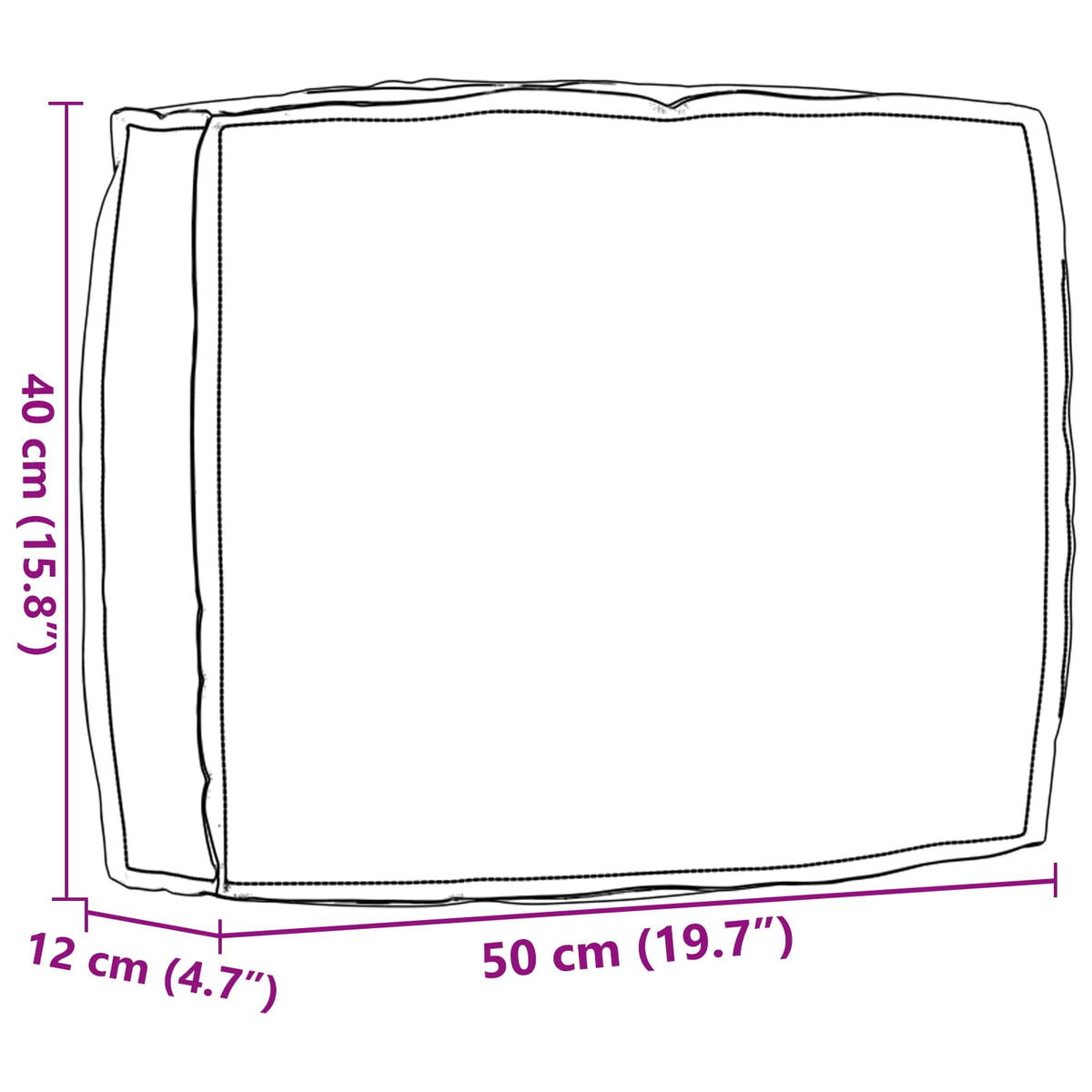 Μαξιλάρι Κρεμ 50 x 40 x 12 cm Ύφασμα Όξφορντ - Pakobazaar
