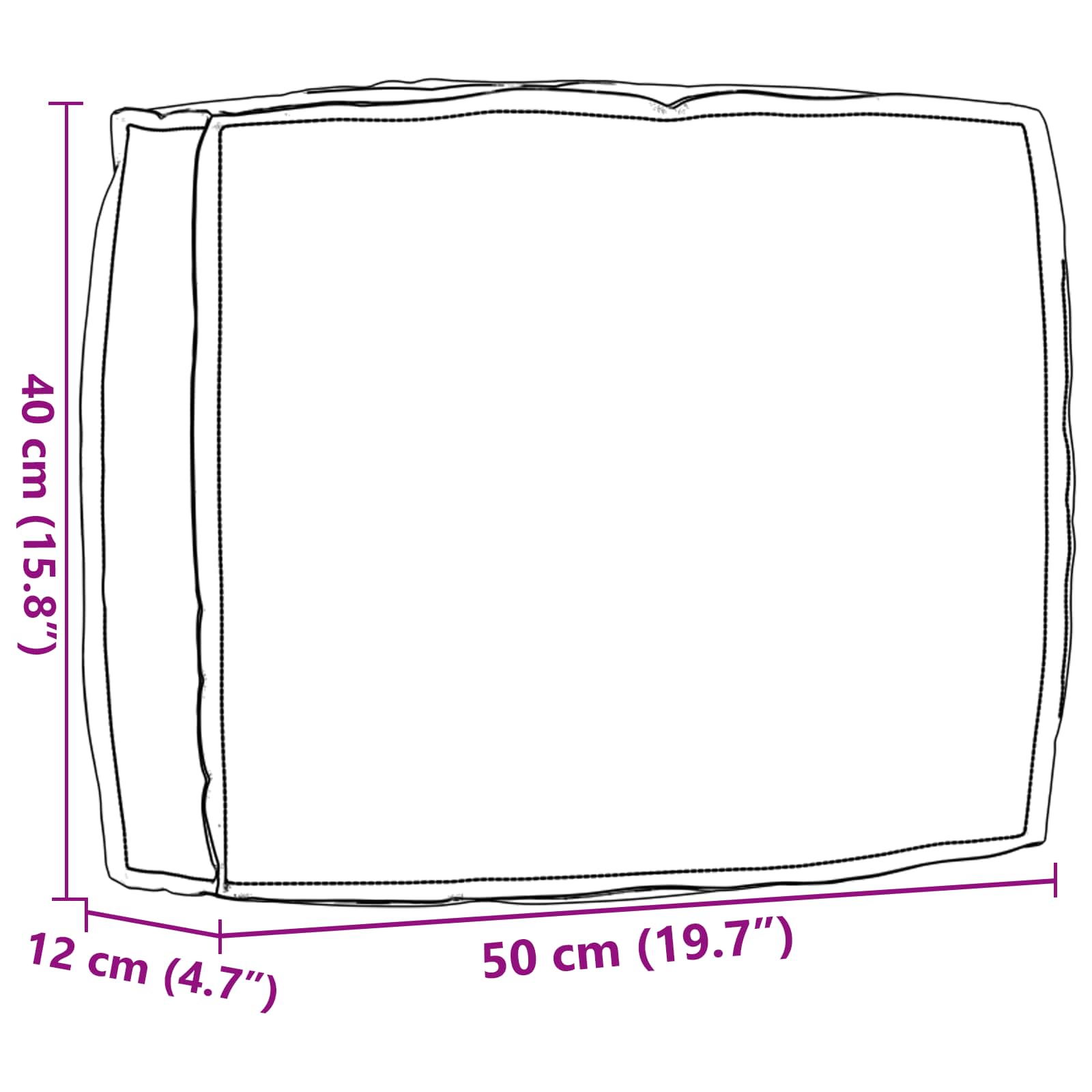 Μαξιλάρι Μπεζ 50 x 40 x 12 cm Ύφασμα Όξφορντ