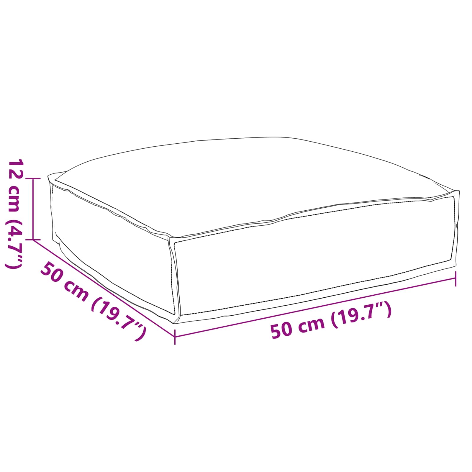 Μαξιλάρι Ύφασμα Όξφορντ Πολύχρωμο 50 x 50 x 12 cm