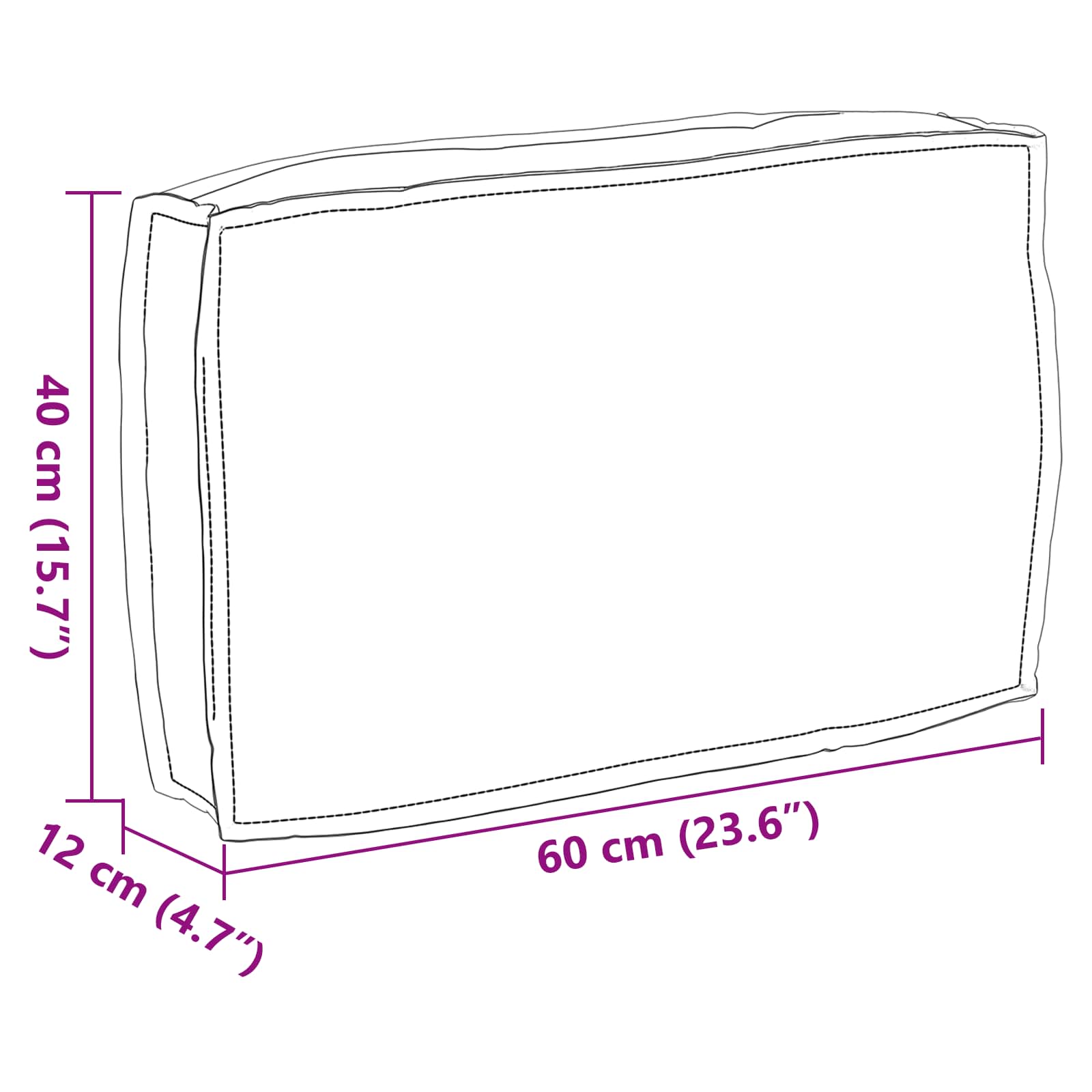 Μαξιλάρι Μπεζ 60 x 40 x 12 cm Ύφασμα Όξφορντ