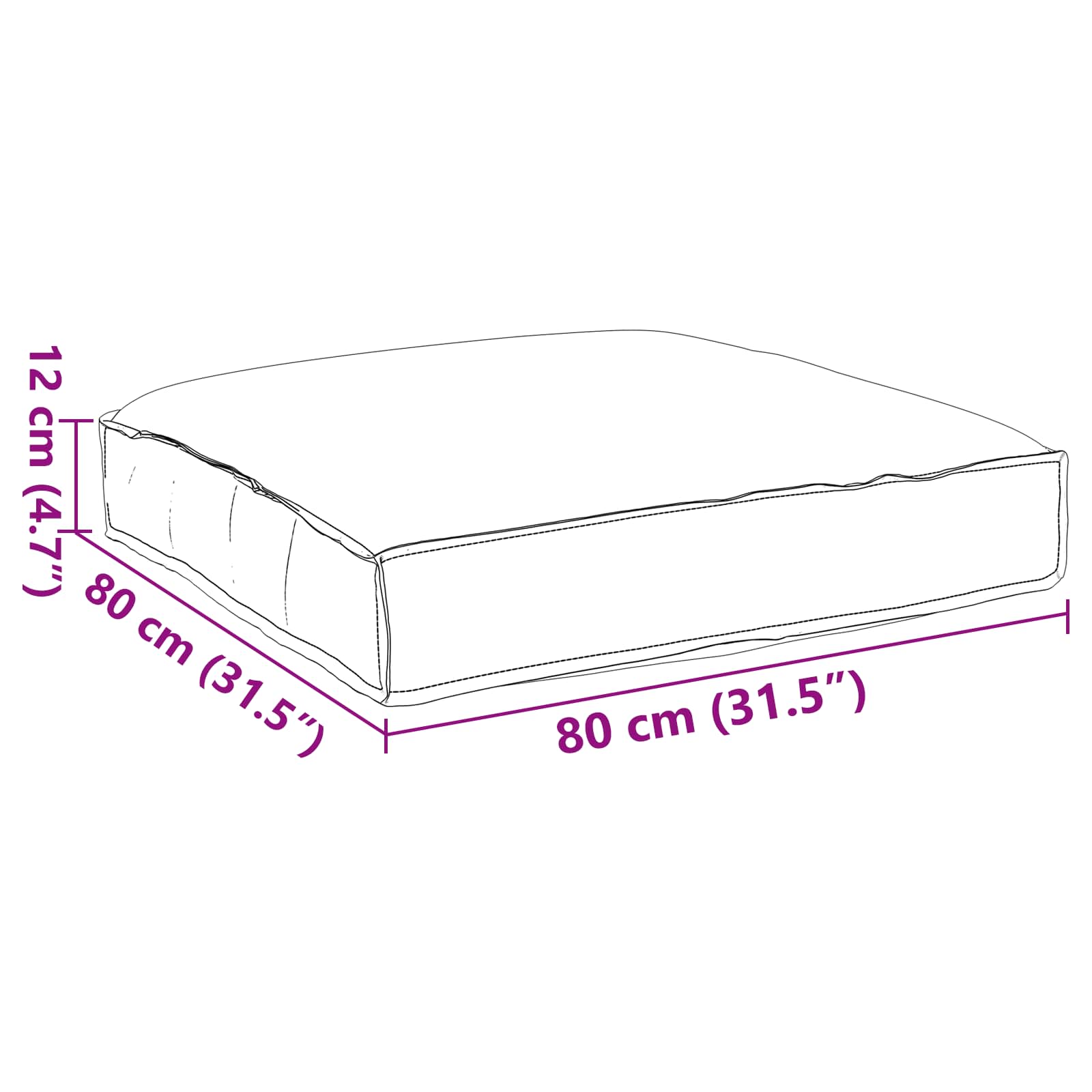 Μαξιλάρι Κόκκινο 80 x 80 x 12 cm Ύφασμα Όξφορντ - Pakobazaar