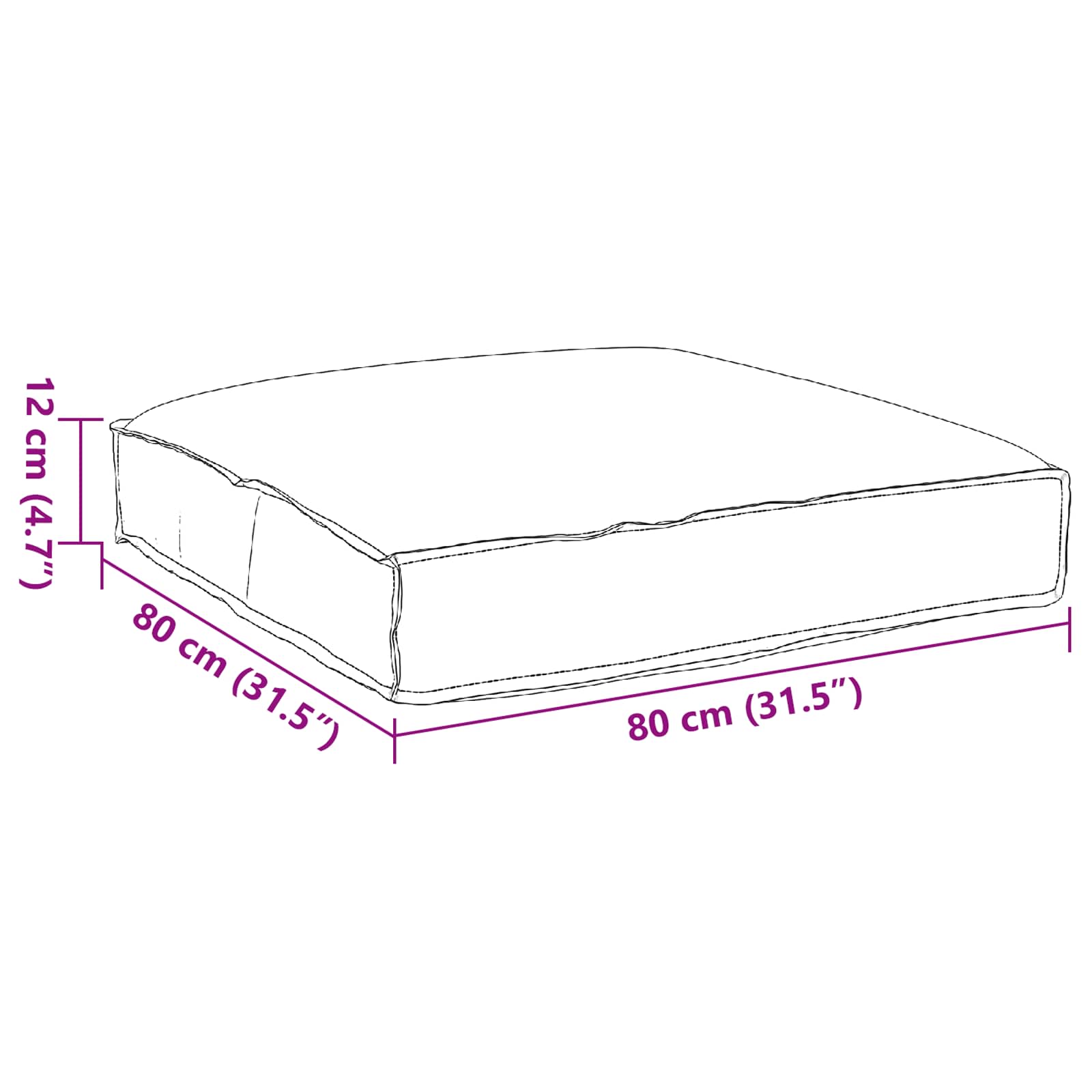 Μαξιλάρι Ύφασμα Όξφορντ Πολύχρωμο 80 x 80 x 12 cm