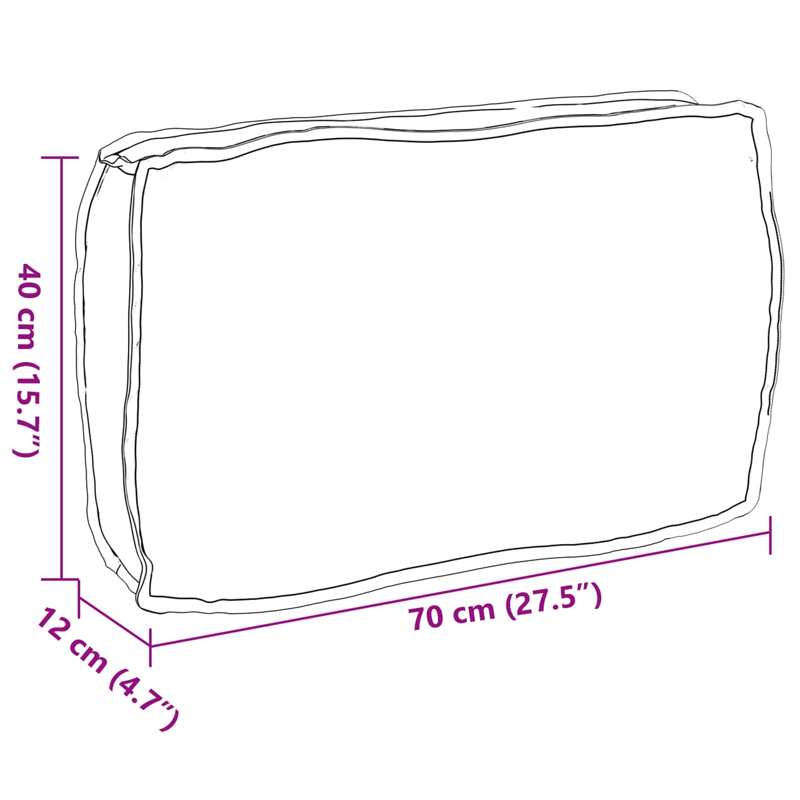 Μαξιλάρι Μπεζ 70 x 40 x 12 cm Ύφασμα Όξφορντ
