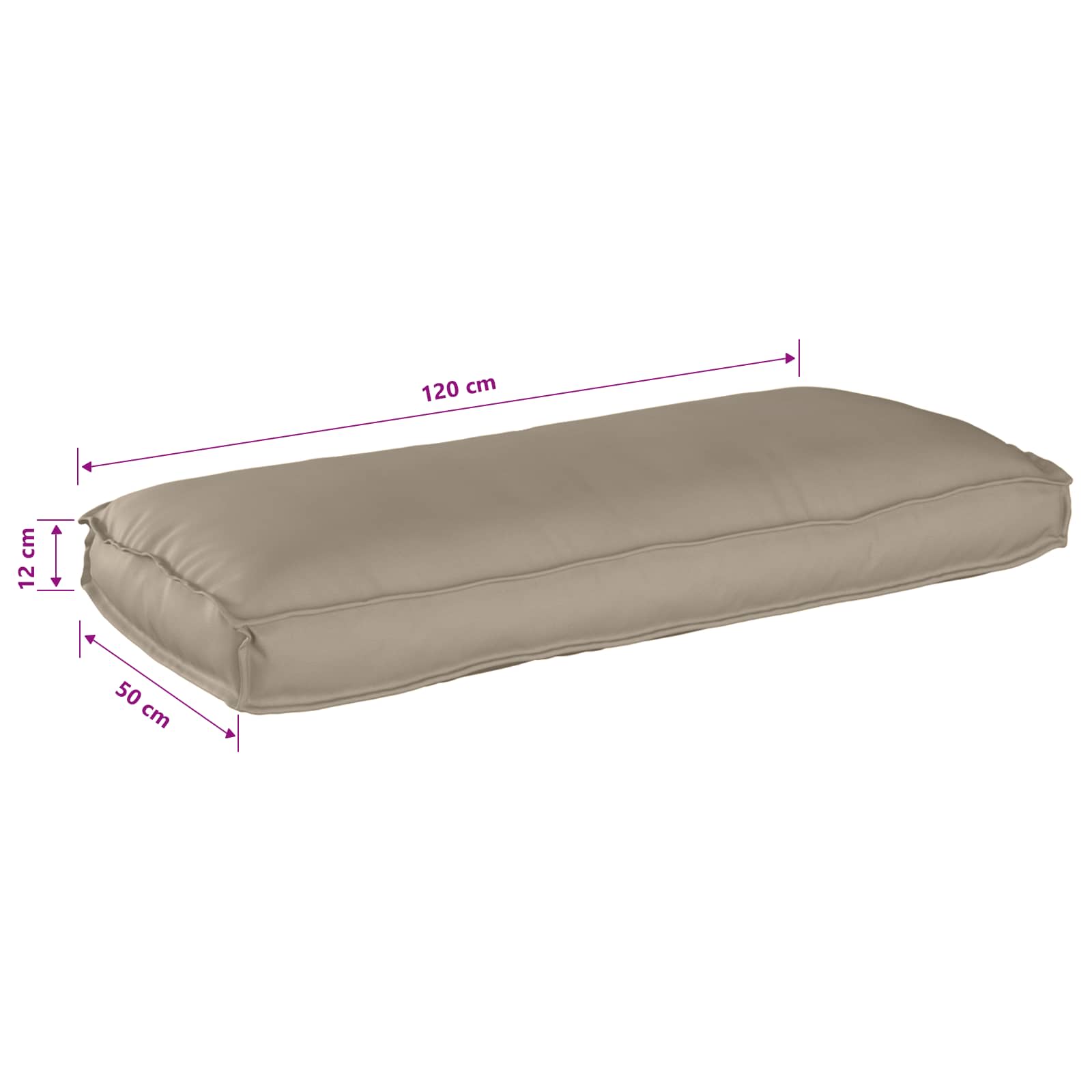 Μαξιλάρι Taupe 120 x 50 x 12 εκ. Ύφασμα Όξφορντ