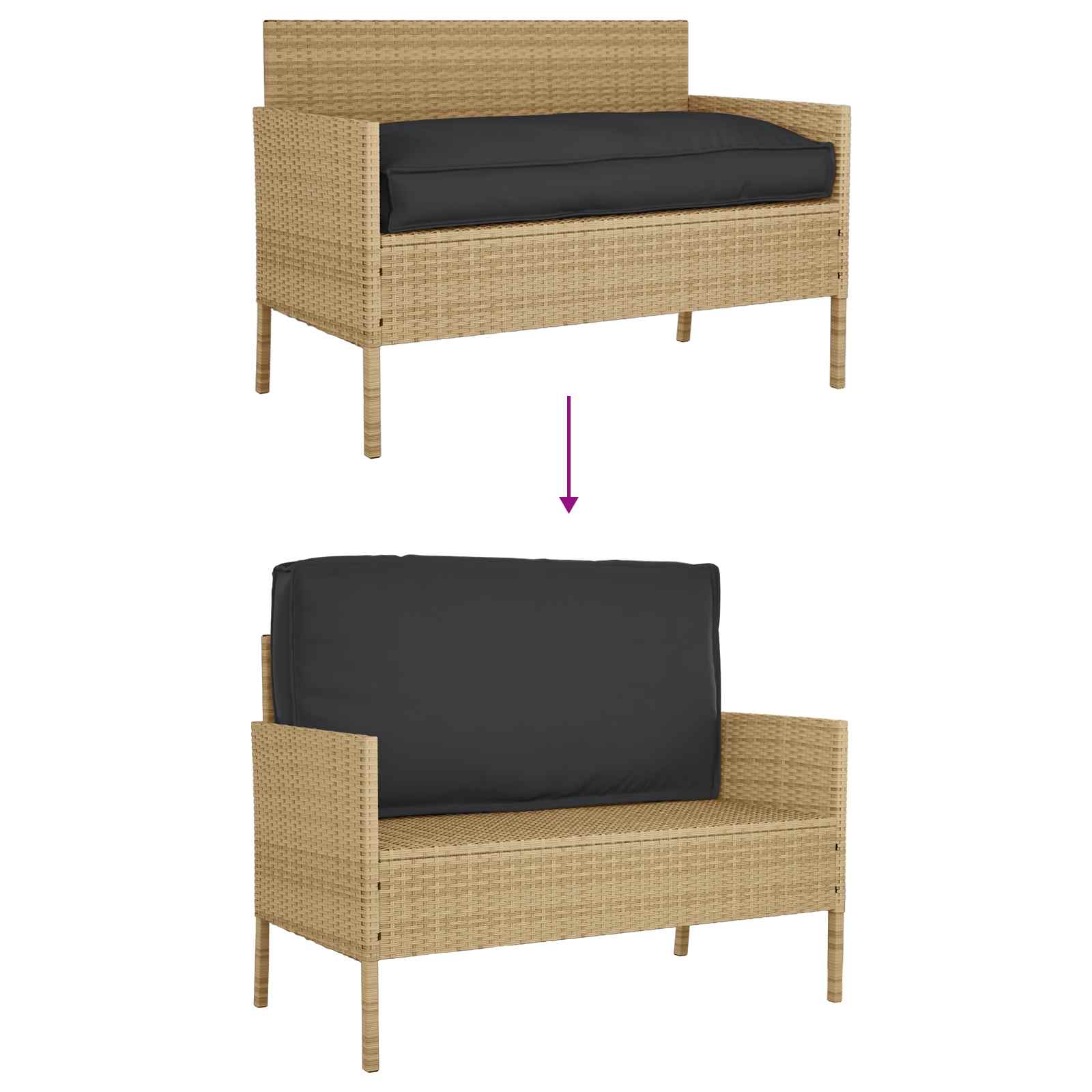 Μαξιλάρι Μαύρο 120 x 60 x 12 εκ. Ύφασμα Όξφορντ - Pakobazaar