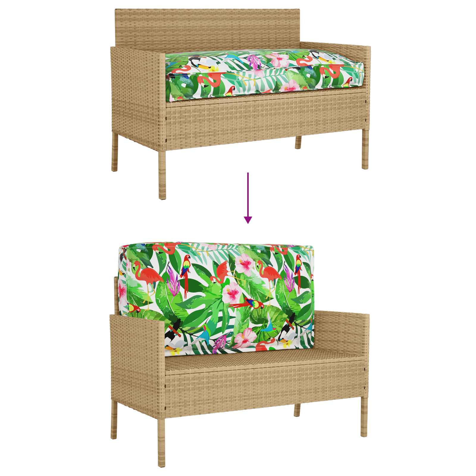 Μαξιλάρι Floral Πολύχρωμο 120 x 60 x 12 εκ. Ύφασμα Όξφορντ - Pakobazaar