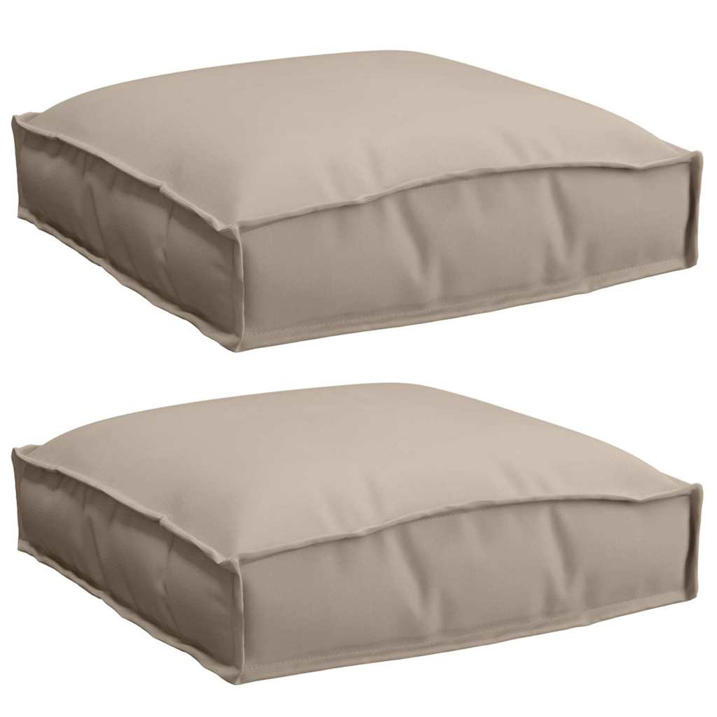 Μαξιλάρι 2 pcs Taupe 40 x 40 x 8 εκ. Ύφασμα Όξφορντ - Pakobazaar