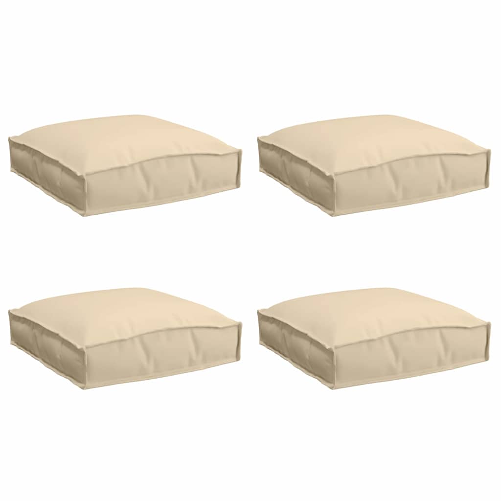 Μαξιλάρι 4 pcs Μπεζ 40 x 40 x 8 εκ. Ύφασμα Όξφορντ - Pakobazaar