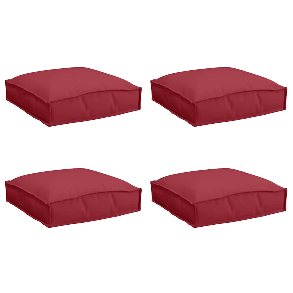 Μαξιλάρι 4 pcs Κόκκινο 40 x 40 x 8 εκ. Ύφασμα Όξφορντ