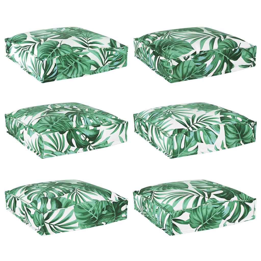 Μαξιλάρι 6 pcs Σχέδιο Φύλλου 40 x 40 x 8 εκ. Ύφασμα Όξφορντ