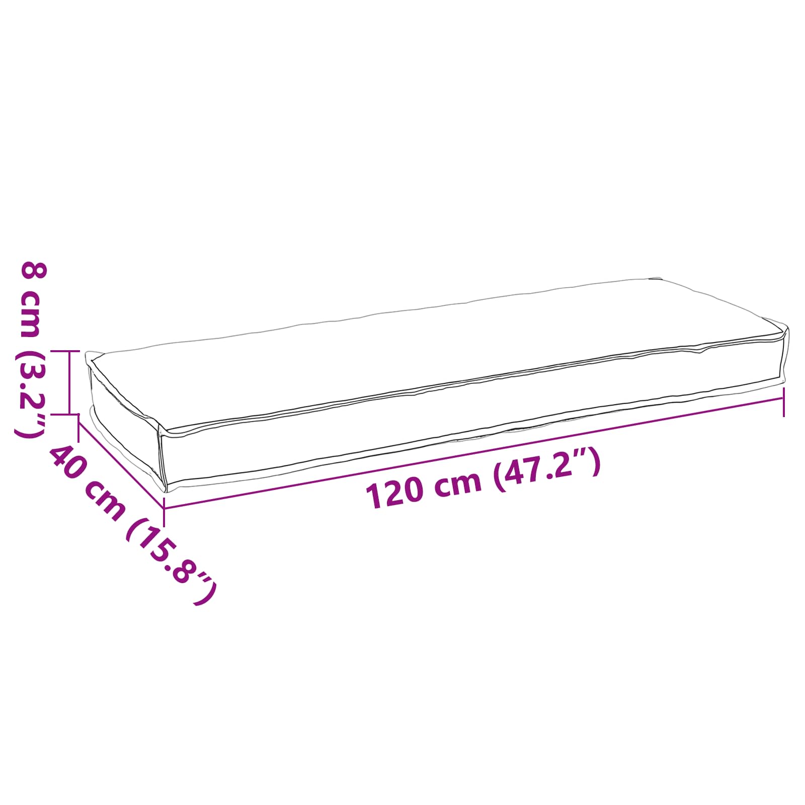 Μαξιλάρι Taupe 120 x 40 x 8 εκ Ύφασμα Όξφορντ - Pakobazaar