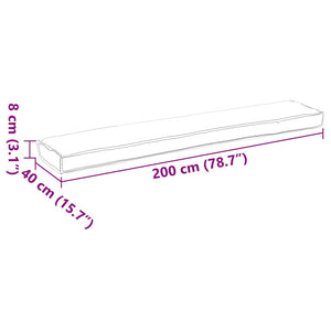 Μαξιλάρι παλέτας Μαύρο 200 x 40 x 8 εκ. Ύφασμα Οξφόρδης - Pakobazaar