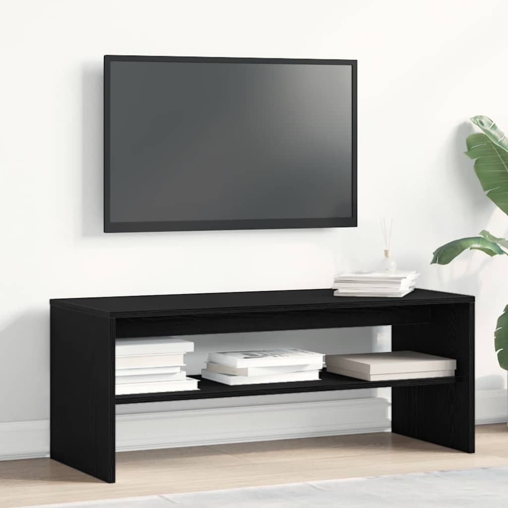 ντουλάπι τηλεόρασης  Μαύρη δρυς 100x40x40 cm Κατασκευασμένο ξύλο