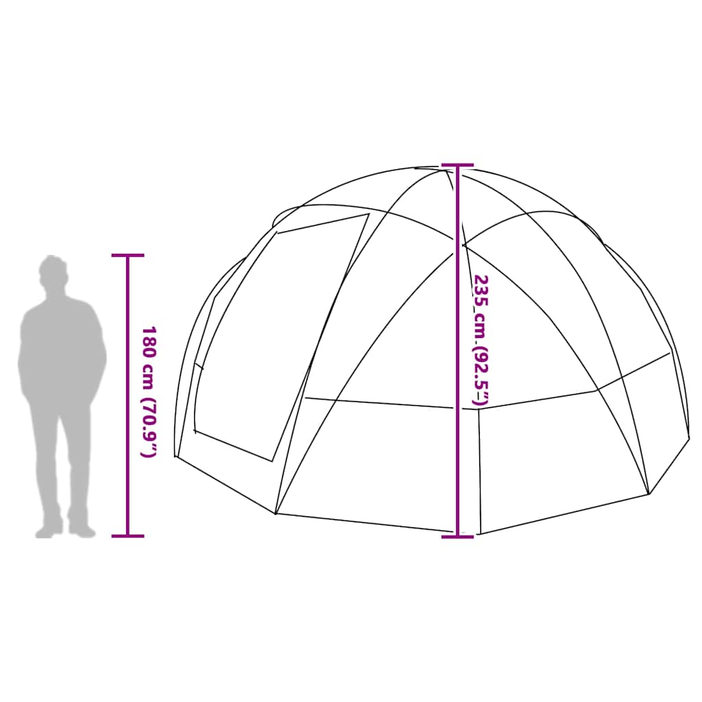 Σκηνή Camping με στέγη Πράσινο 475 x 475 x 235 εκ. Πολυεστέρας - Pakobazaar