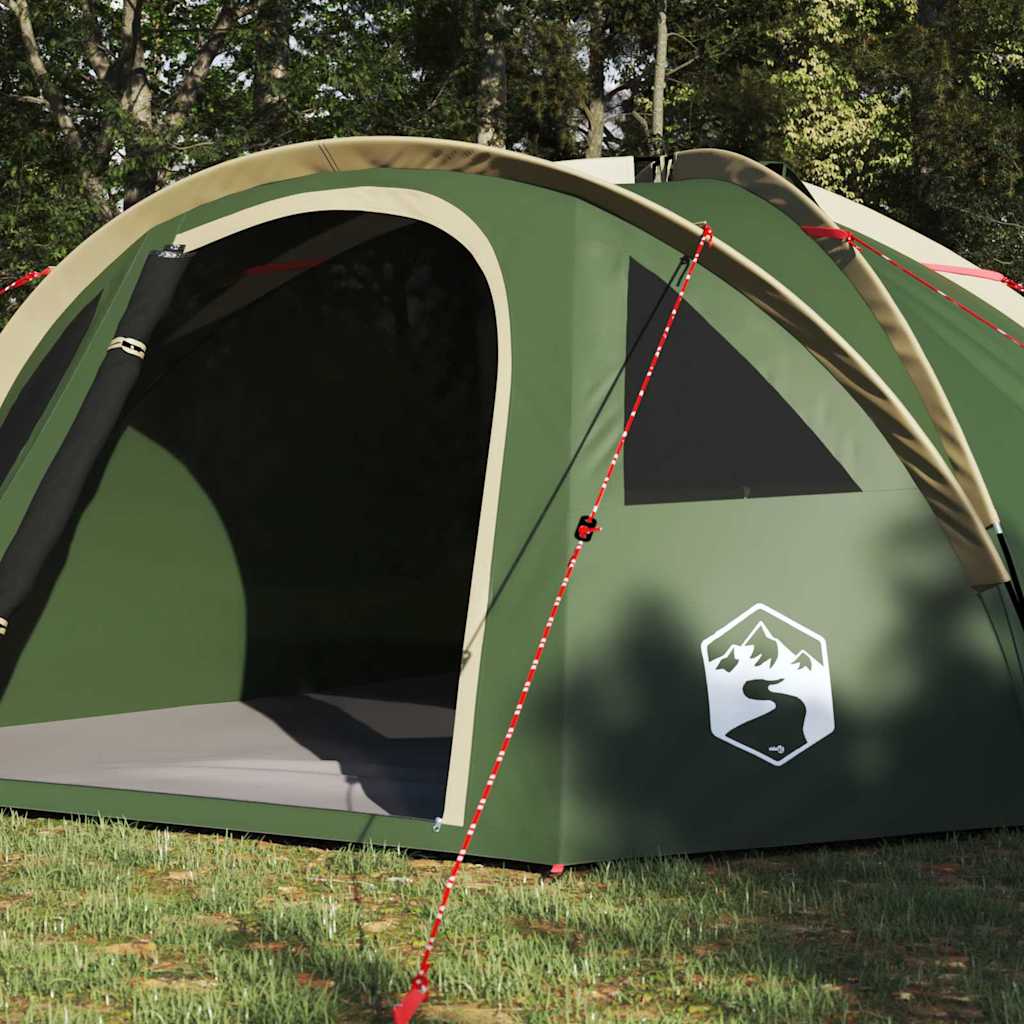 Σκηνή Camping με στέγη Πράσινο 308 x 268 x 130 εκ. Πολυεστέρας - Pakobazaar