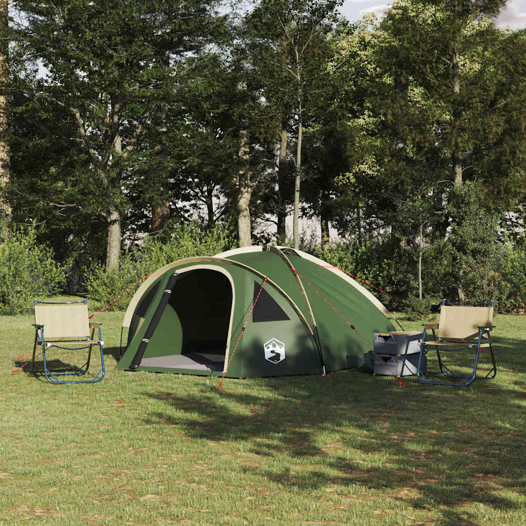 Σκηνή Camping με στέγη Πράσινο 308 x 268 x 130 εκ. Πολυεστέρας - Pakobazaar