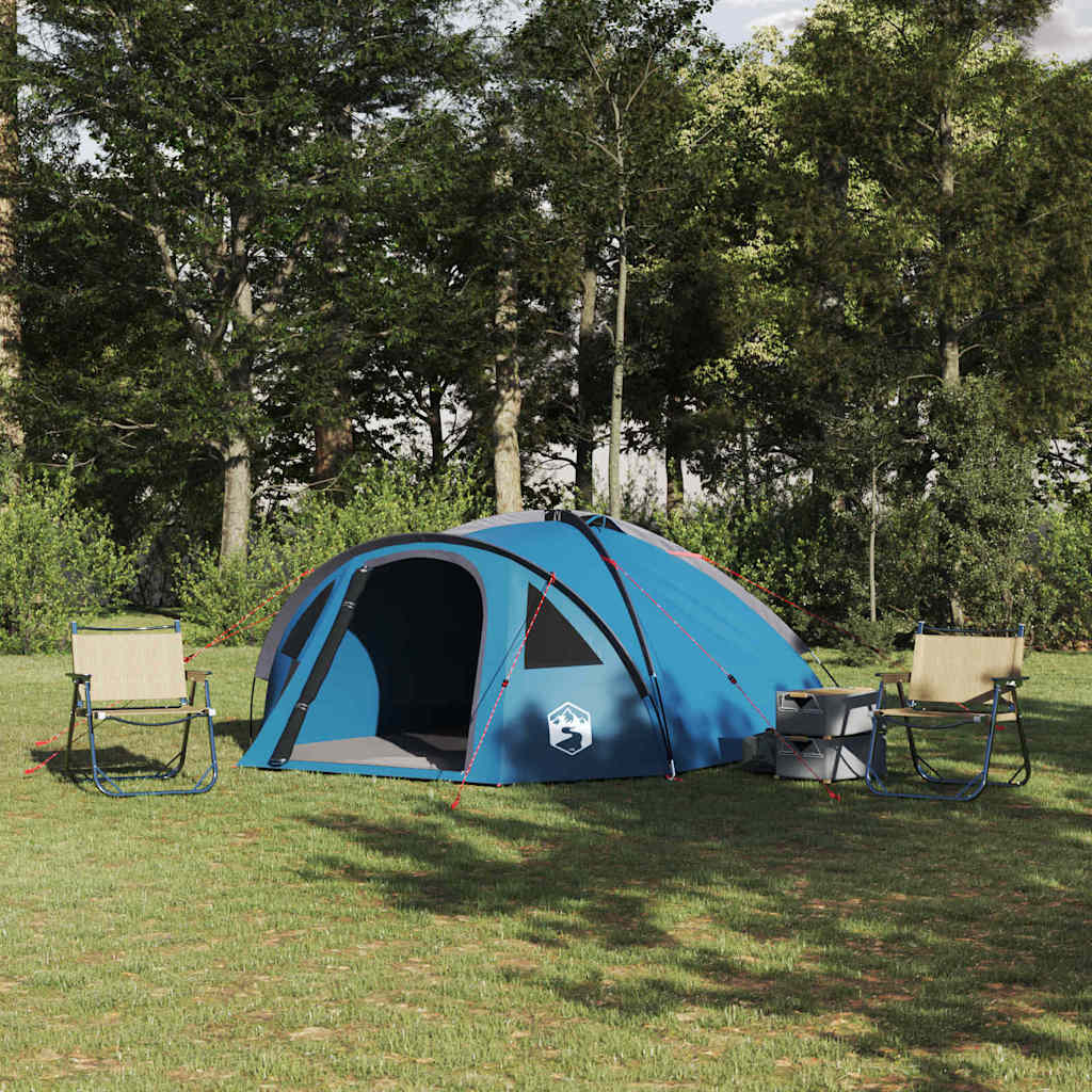 Σκηνή Camping με στέγη Μπλε 308 x 268 x 130 εκ. Πολυεστέρας - Pakobazaar