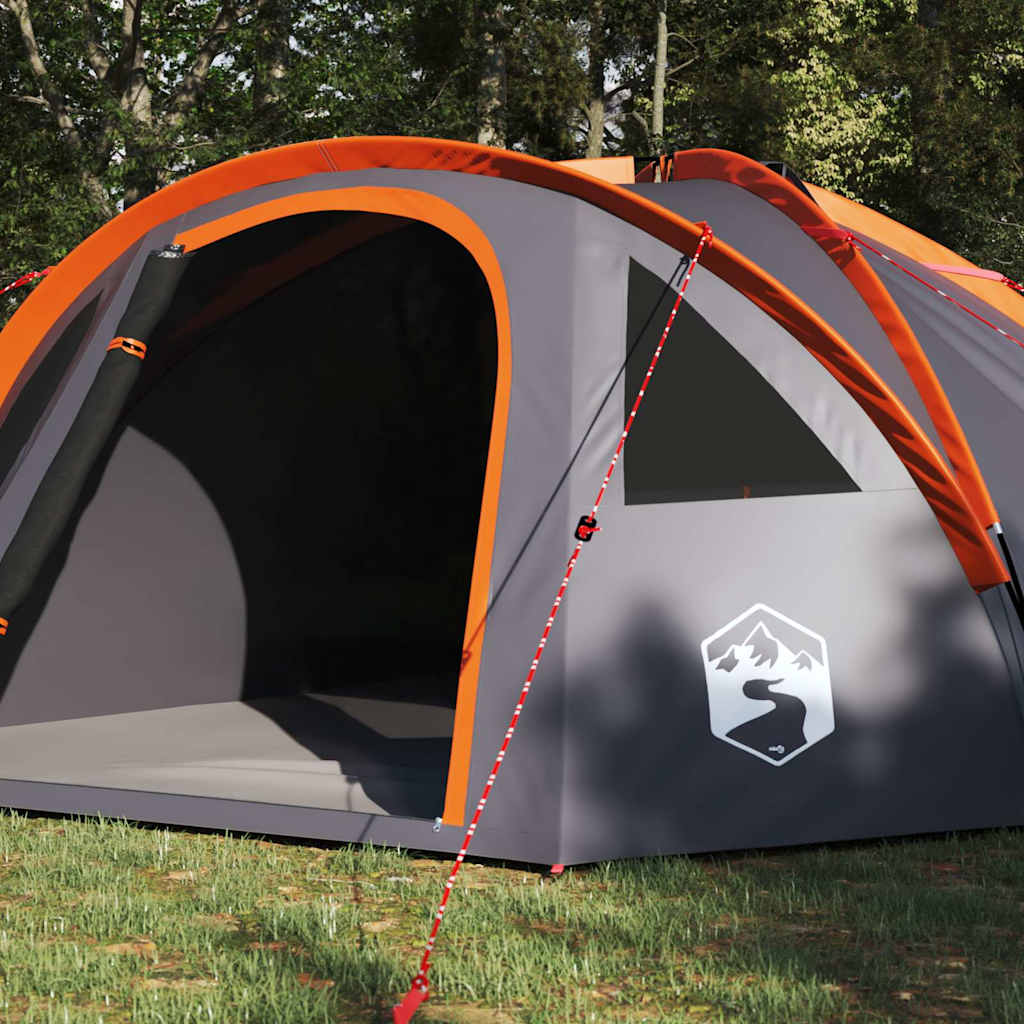 Σκηνή Camping με στέγη Γκρι και πορτοκαλί 308 x 268 x 130 εκ. - Pakobazaar