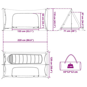 Εσωτερική σκηνή Μαύρο 220 x 128 x 110 εκ Πλέγμα - Pakobazaar