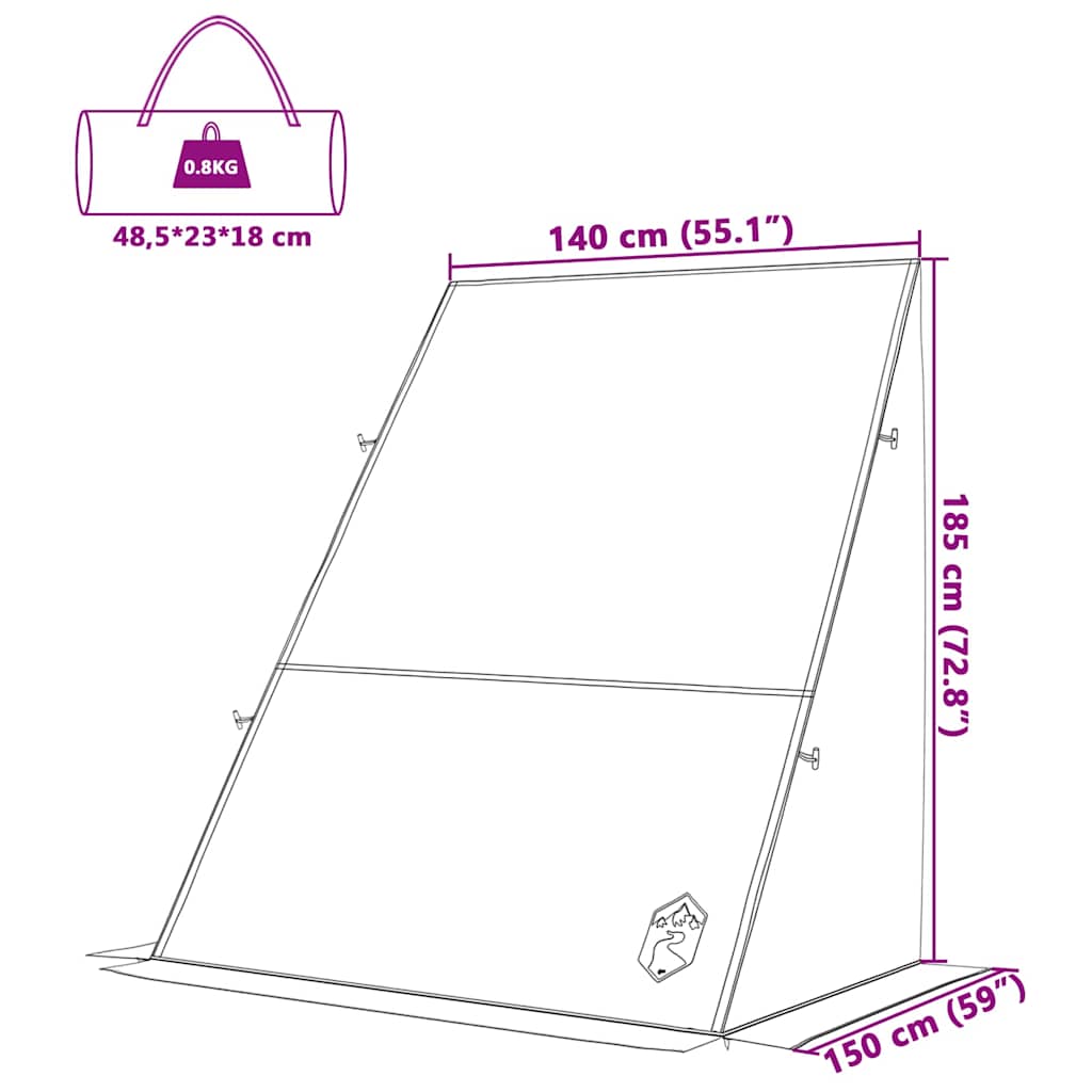 Σκηνή για πόρτ μπαγκάζ με στέγη Μπλε 190 x 150 x 185 εκ ταφτάς