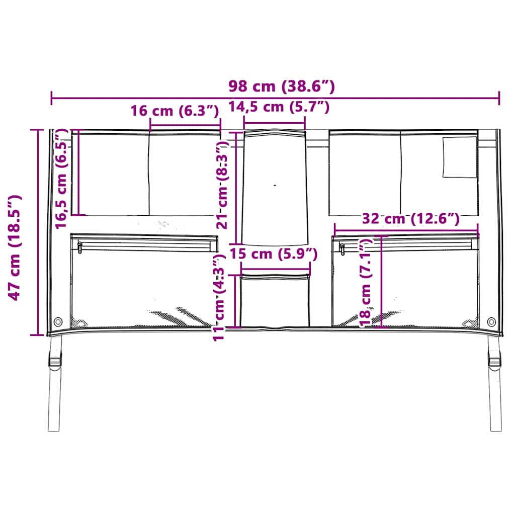 Σακούλα Αποθήκευσης Μαύρο και μπλε 98 x 47 εκ oxford