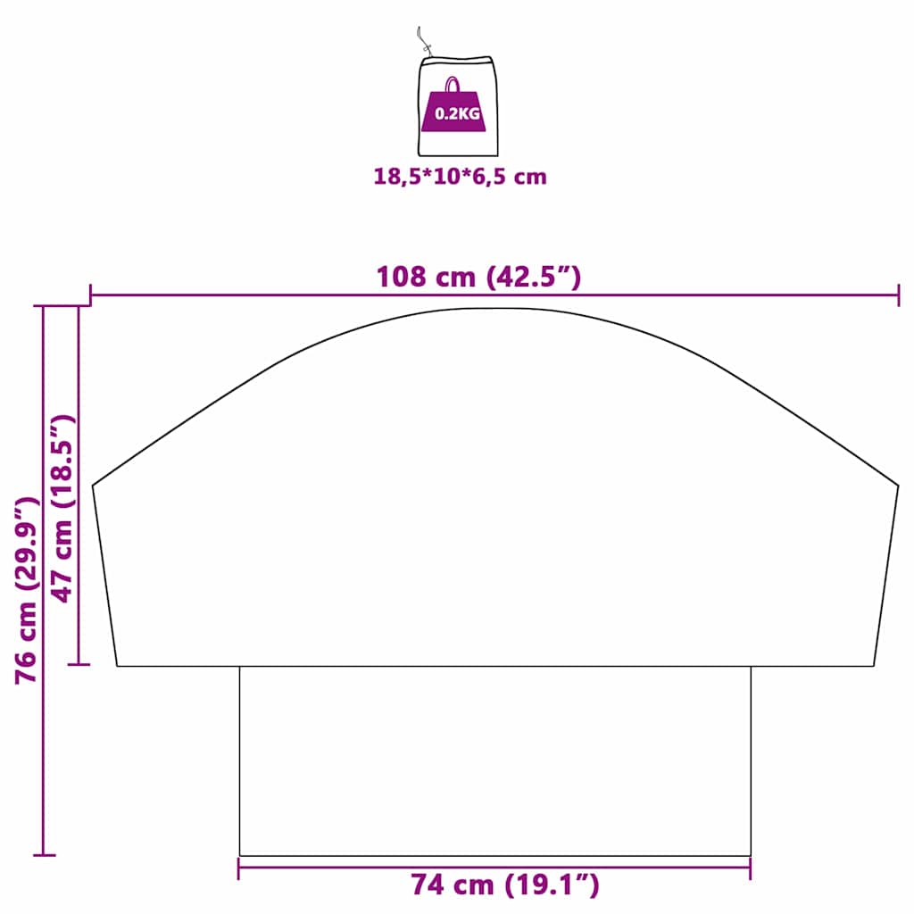 Τάσι τροχού Μαύρο και μπλε 108 x 76 εκ. oxford