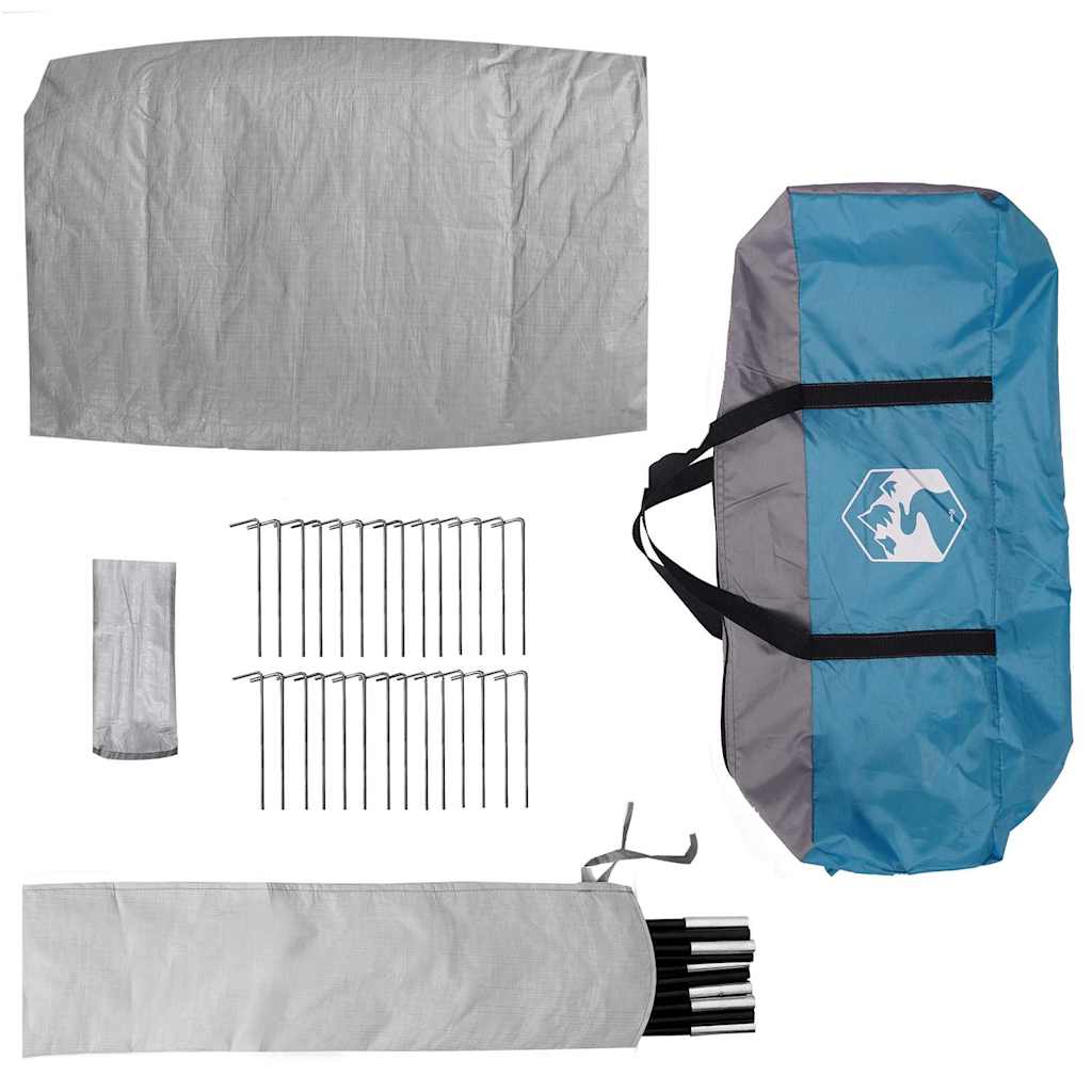 Σκηνή Camping με στέγη Μπλε 320 x 275 x 190 εκ. ταφτάς - Pakobazaar