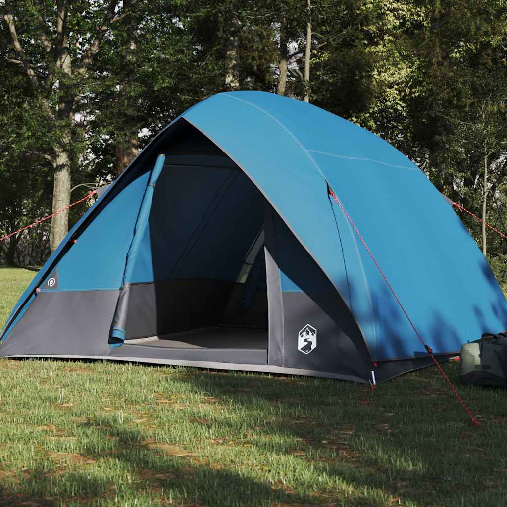 Σκηνή Camping με στέγη Μπλε 320 x 275 x 190 εκ. ταφτάς - Pakobazaar